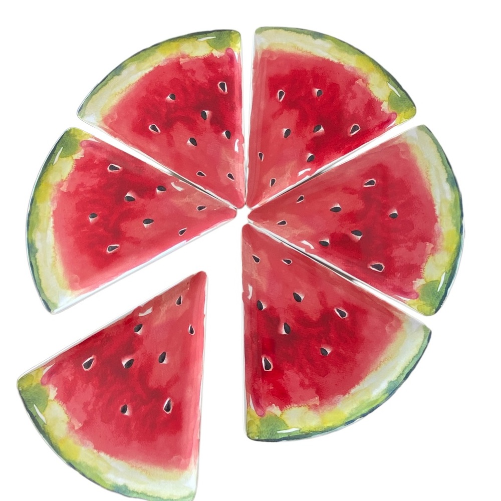 Watermelon melamine plates set (6 plates)